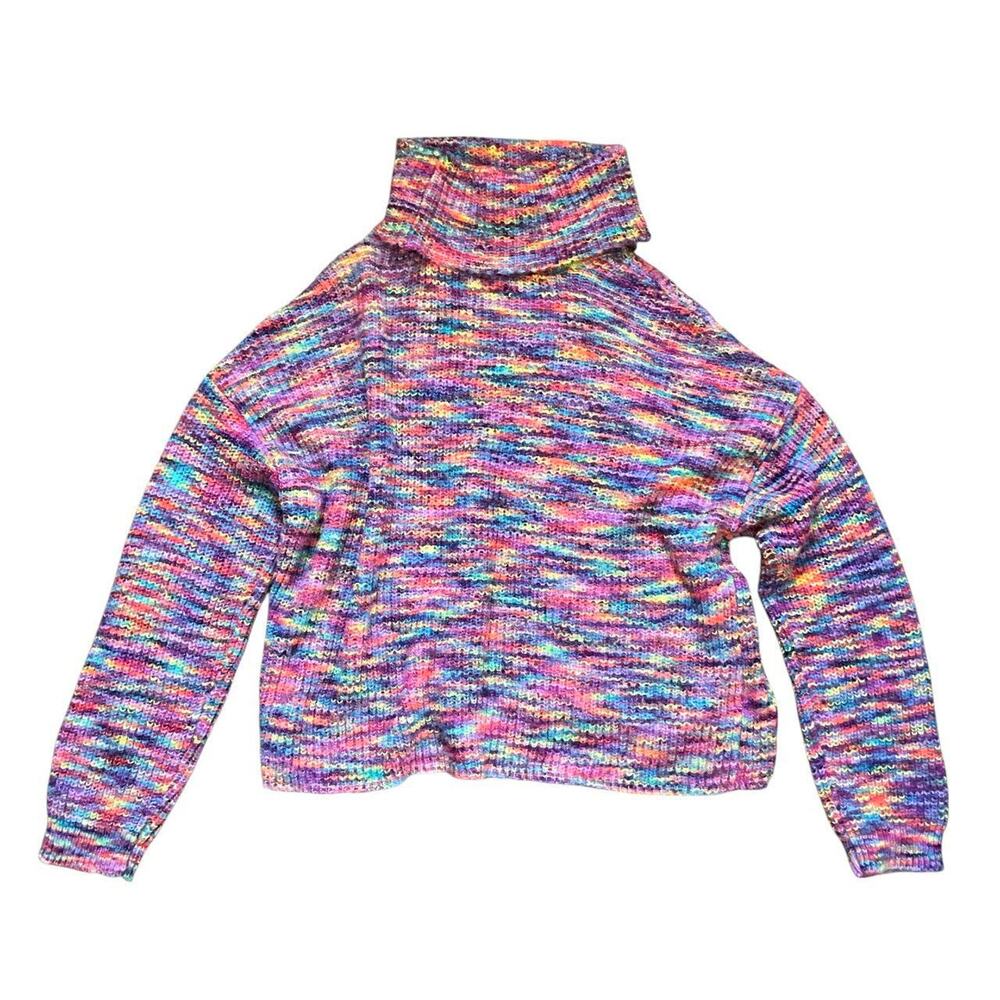 Kohl's Soft Rainbow Turtleneck Sweater: 90s, Y2K, Modern